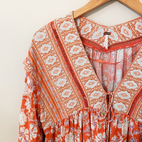 FREE PEOPLE Moonlight Dance Floral Boho Top NWT - Picture 4 of 7